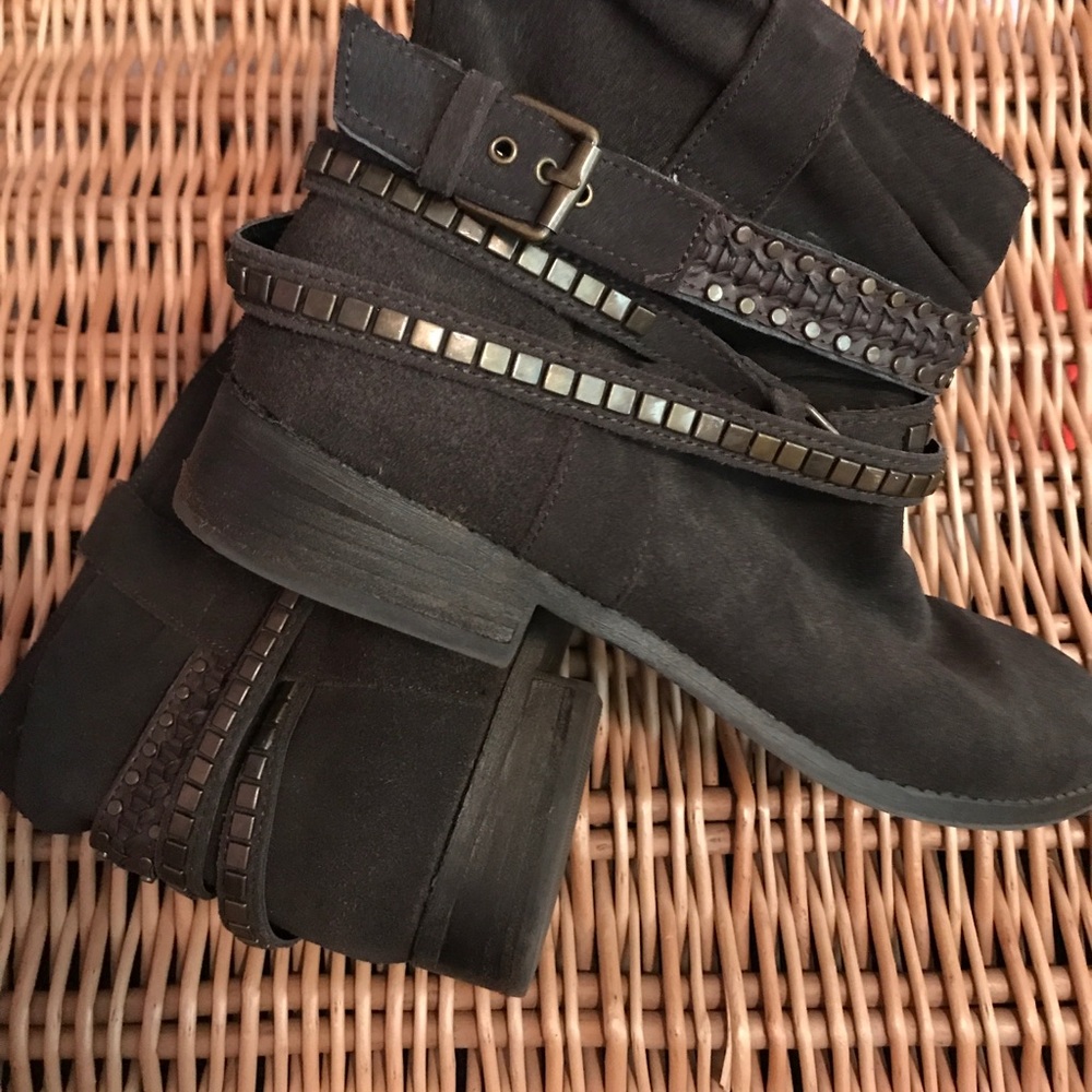 Dolce Vita Black Ankle Boots with Studded Straps